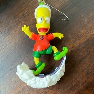 BART Simpson: 2003 Elf BART Snowboarding Christmas ornament
